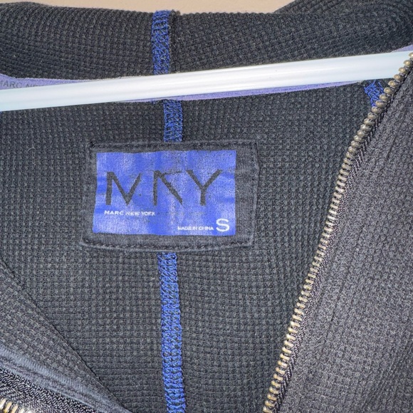 Marc New York Black and Blue Hooded Sweatshirt - Picture 3 of 3